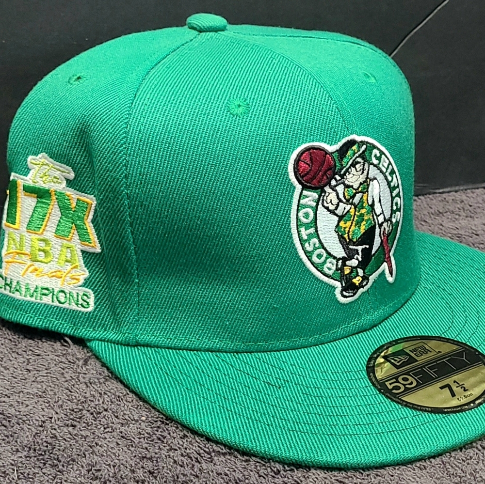 🔴SOLD🔴New Era 59FIFTY 7 1/2 - Citrus Pop - Celtics 17x Champs
